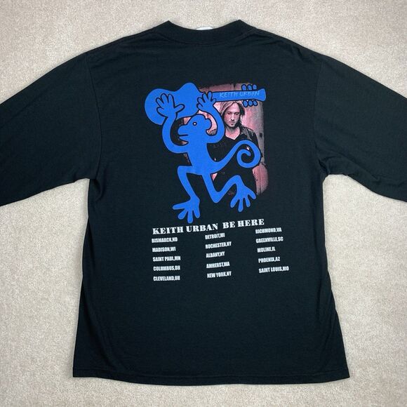 VTG Y2K Keith Urban Be Here Tour Long Sleeve T-Shirt Size Large Vintage Jerzeez - Picture 4 of 10